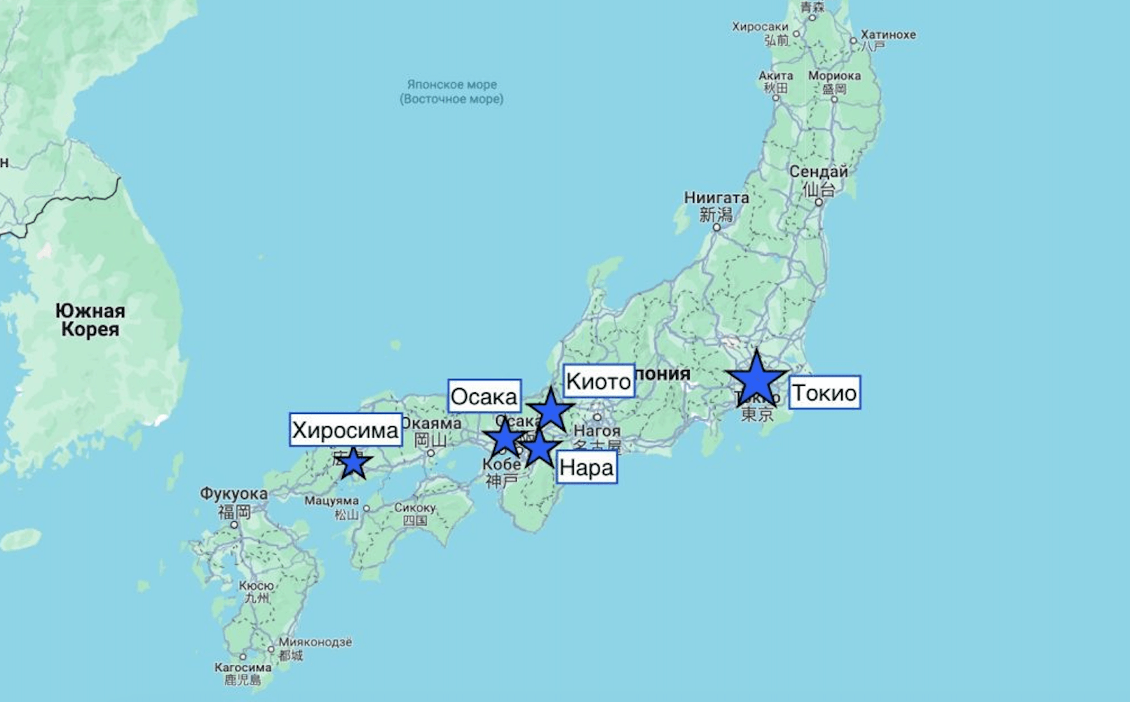 Карта Японии