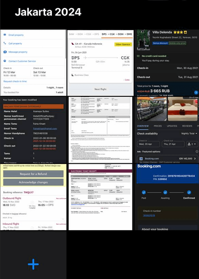 Бронирования билетов и отелей в путешествие