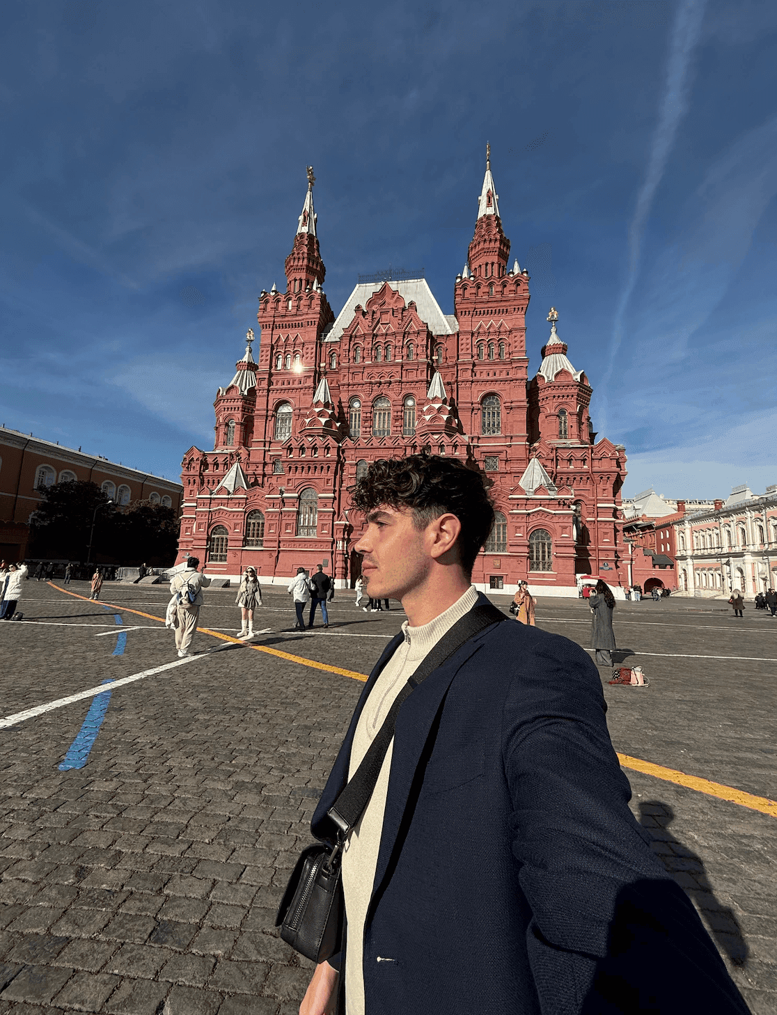 Турист на Красной площади в Москве