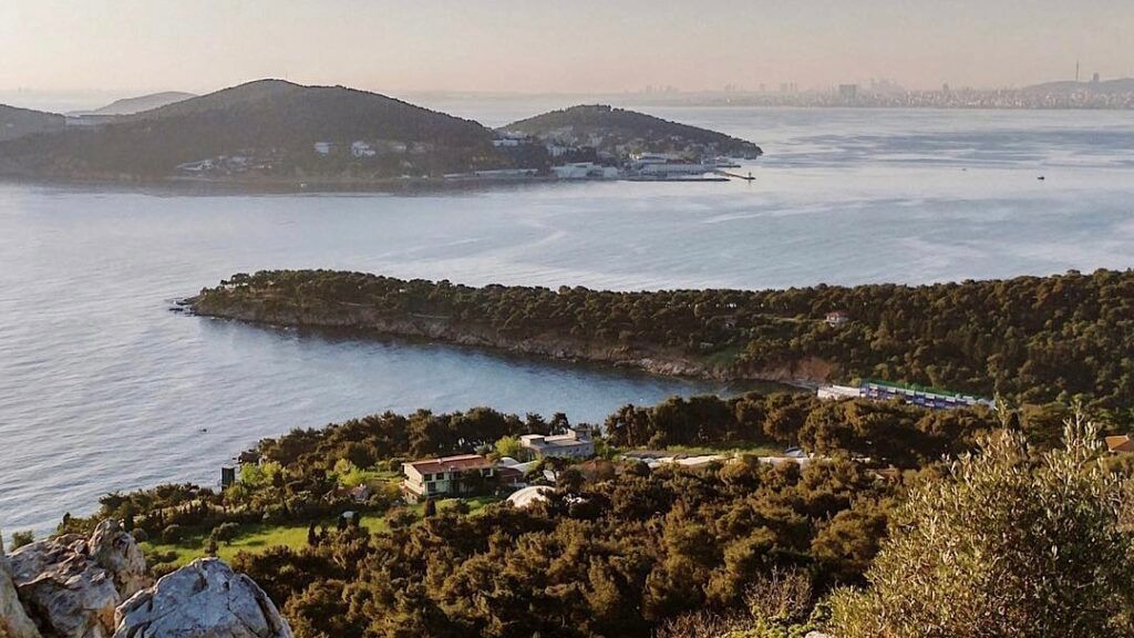 Вид на море и Стамбул с Принцевых островов 