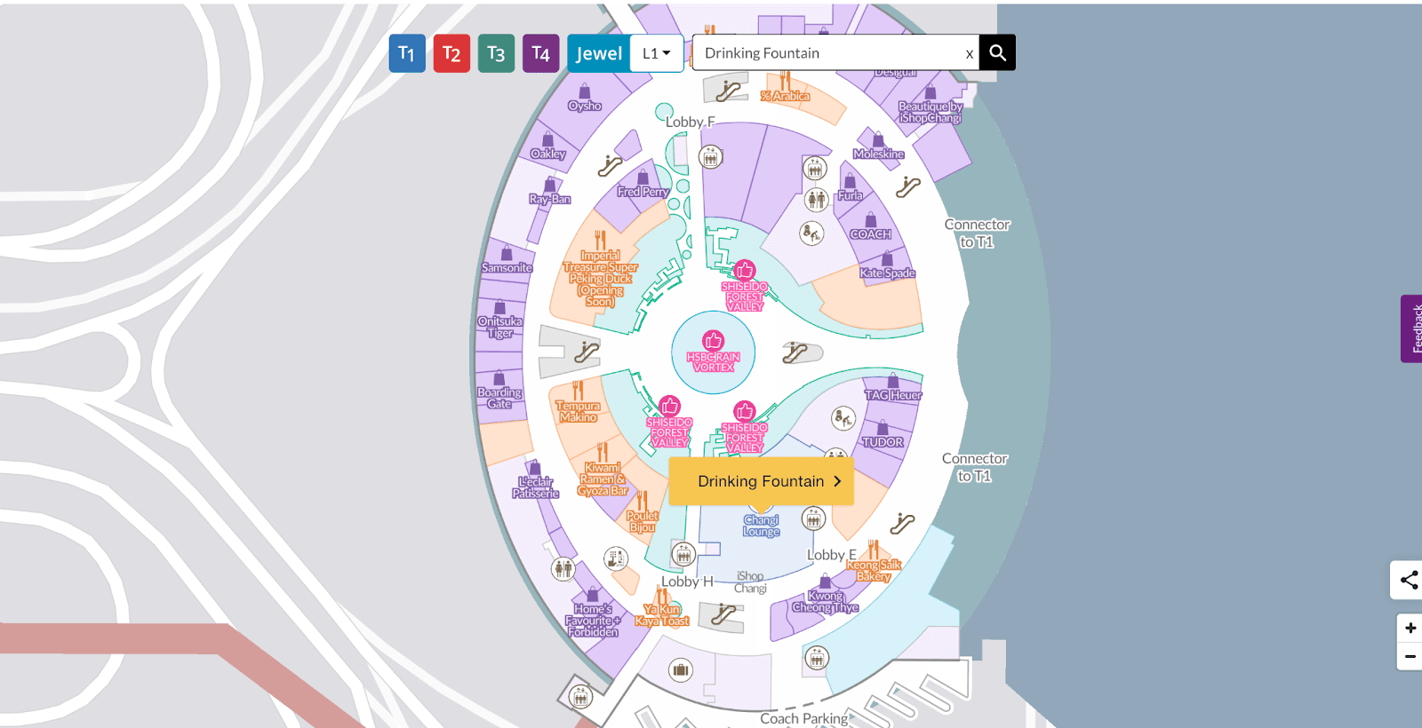 Бесплатная питьевая вода в аэропорту Сингапура