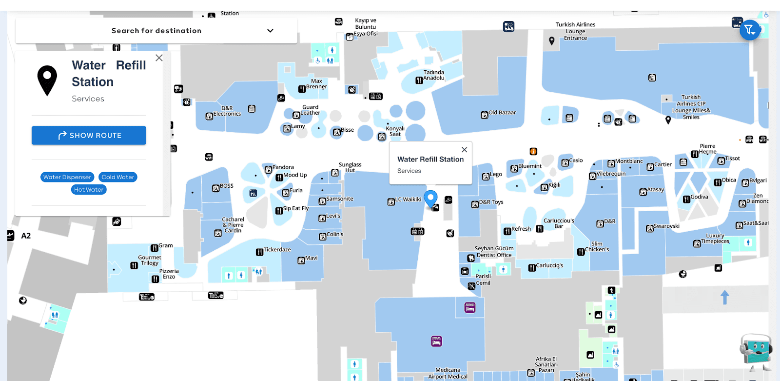 Питьевой фонтан в аэропорту Стамбула