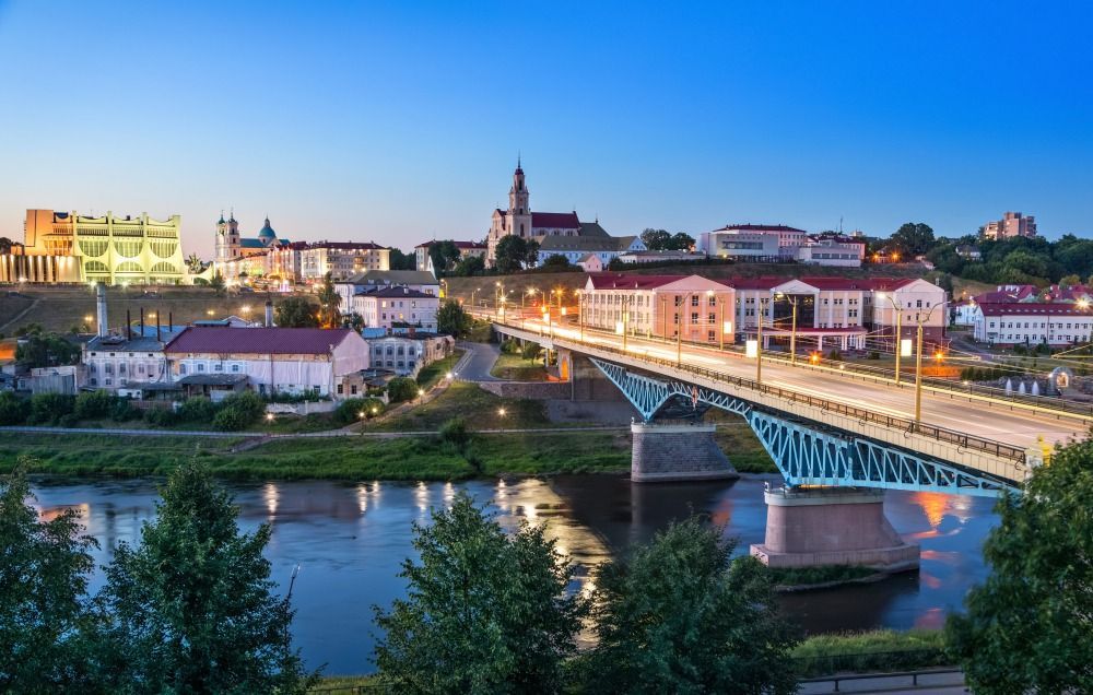 Вид на ночной Гродно