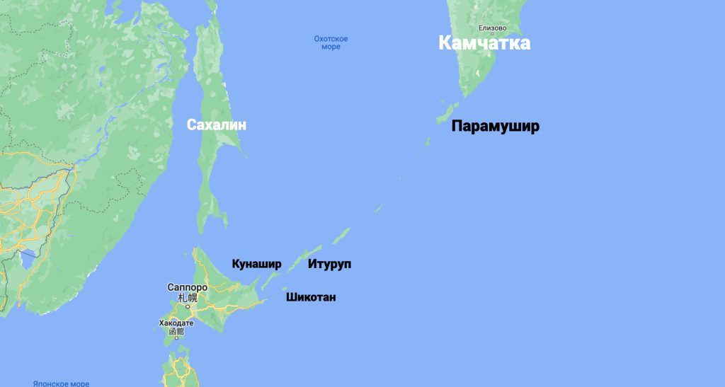 Курильские острова - карта
