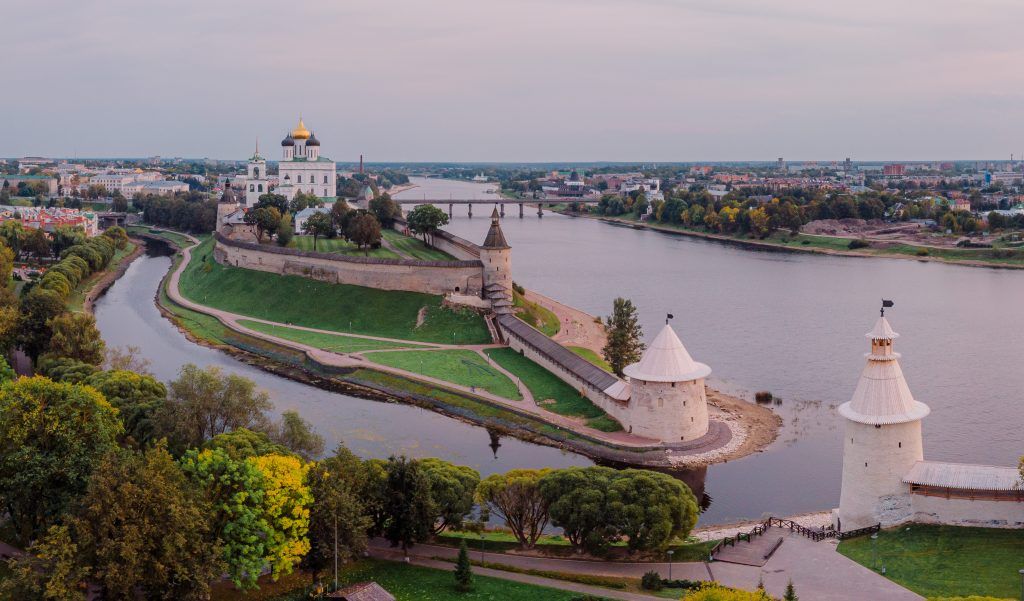 Красивый вид на Псков