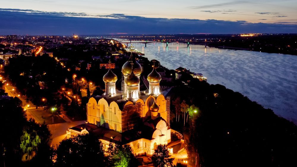 ночной Ярославль церковь