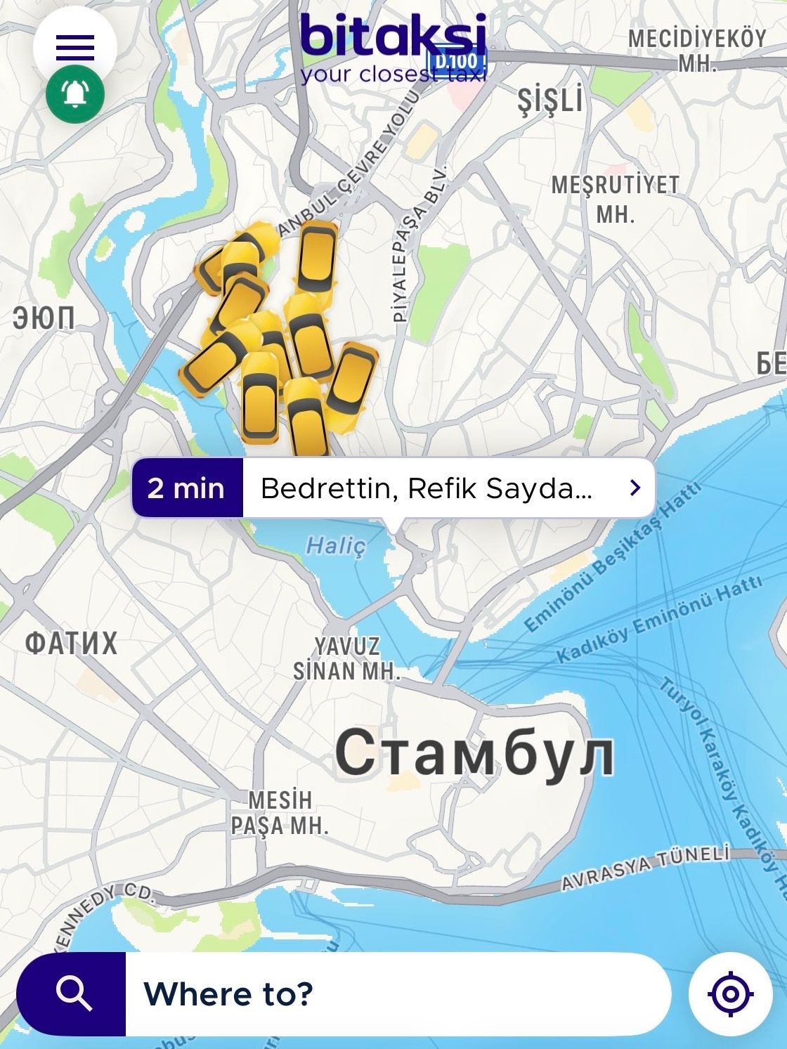 Приложение такси в Турции