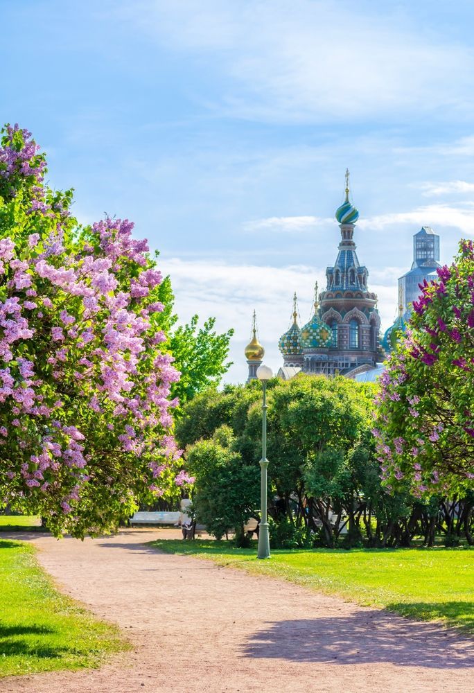 Сад и Спас-на-Крови в Санкт-Петербурге